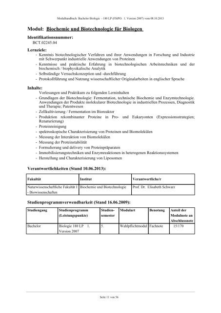 Modulhandbuch - Fachbereich Biologie der Uni Halle-Wittenberg