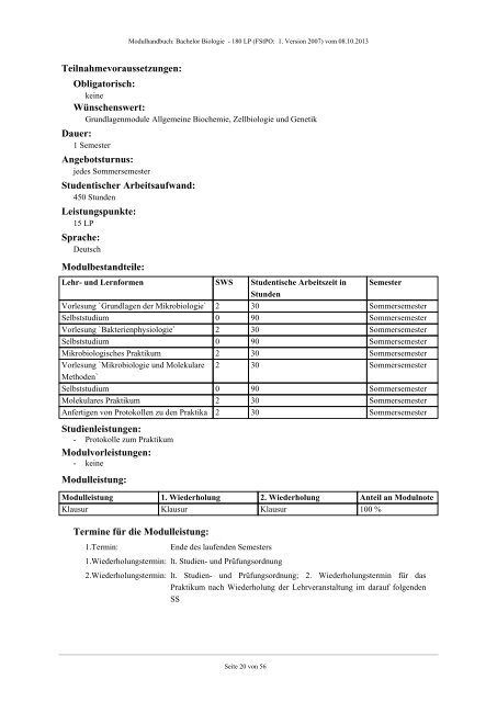 Modulhandbuch - Fachbereich Biologie der Uni Halle-Wittenberg