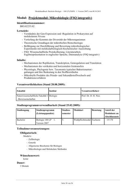 Modulhandbuch - Fachbereich Biologie der Uni Halle-Wittenberg