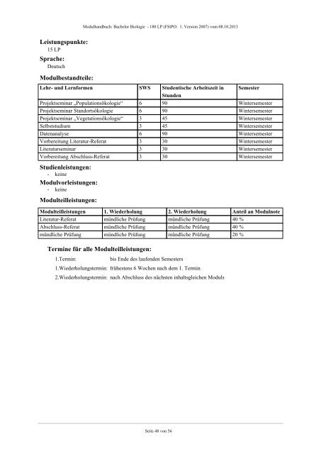 Modulhandbuch - Fachbereich Biologie der Uni Halle-Wittenberg