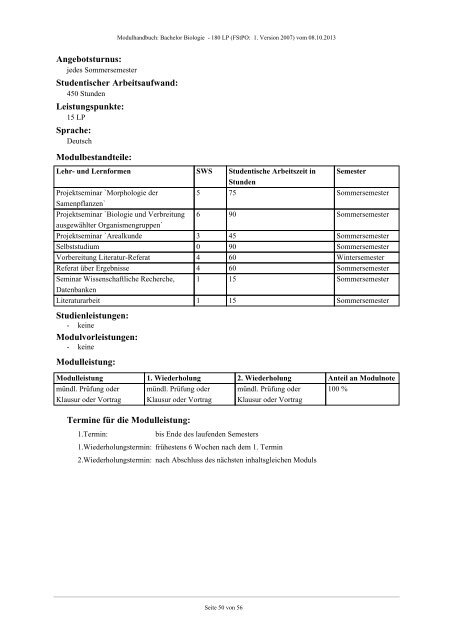 Modulhandbuch - Fachbereich Biologie der Uni Halle-Wittenberg