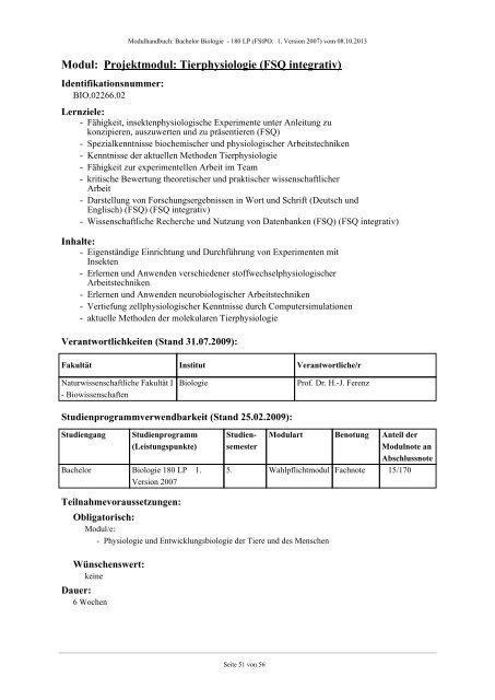 Modulhandbuch - Fachbereich Biologie der Uni Halle-Wittenberg