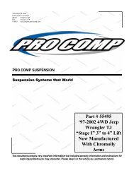 Part # 55495 '97-2002 4WD Jeep Wrangler TJ ... - Pro Comp USA