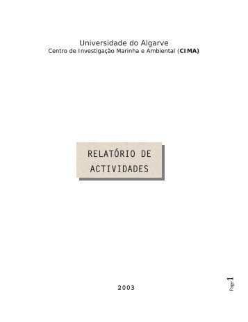 RelatÃ³rio de Atividades 2003.pdf - CIMA - Universidade do Algarve