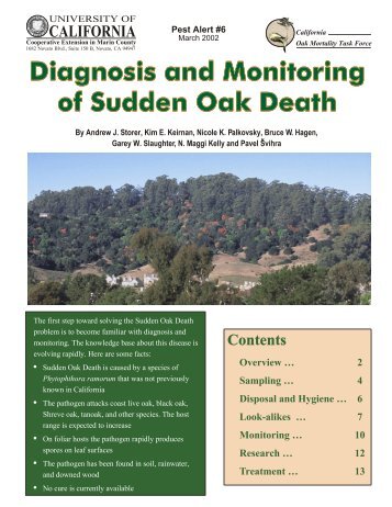 Diagnosis and Monitoring of Sudden Oak Death Diagnosis and ...