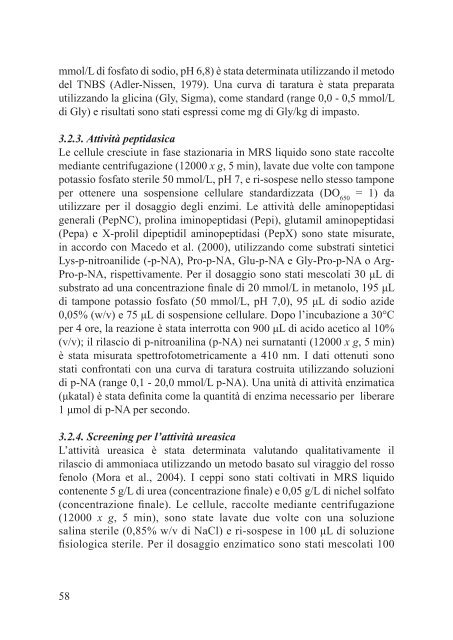 AttivitÃ  enzimatiche dei batteri lattici isolati da impasti acidi per la ...