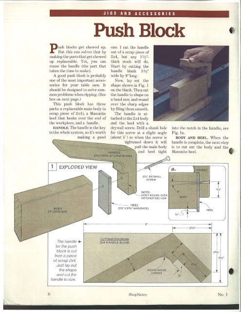 Push Block - Woodsmith Woodworking Seminars