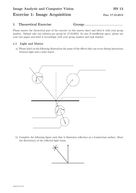 Exercise 1: Image Acquisition - Computer Vision Lab