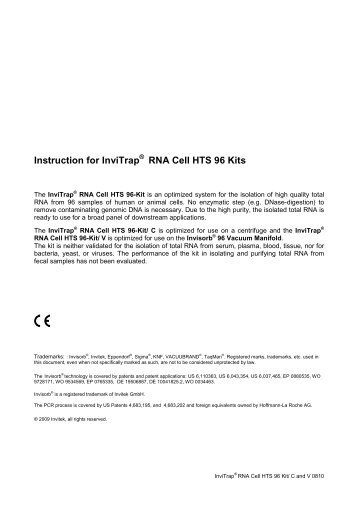 RNA Cell HTS 96 Kits