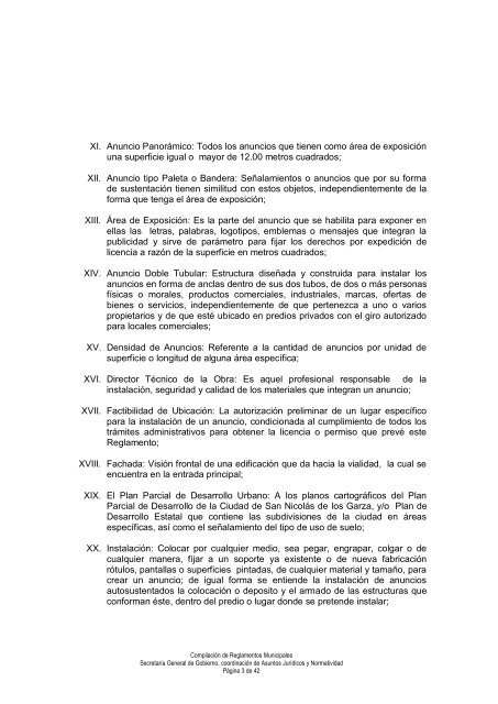 Reglamento de Anuncios del Municipio de San NicolÃ¡s de los ...