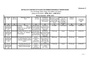 Nomination / Single Tender - Ircon International Ltd.