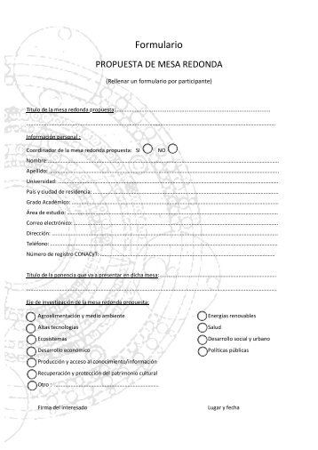 Formulario propuesta de mesa redonda