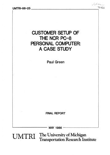 Customer Setup of the NCR PC-8. - THE CORE MEMORY