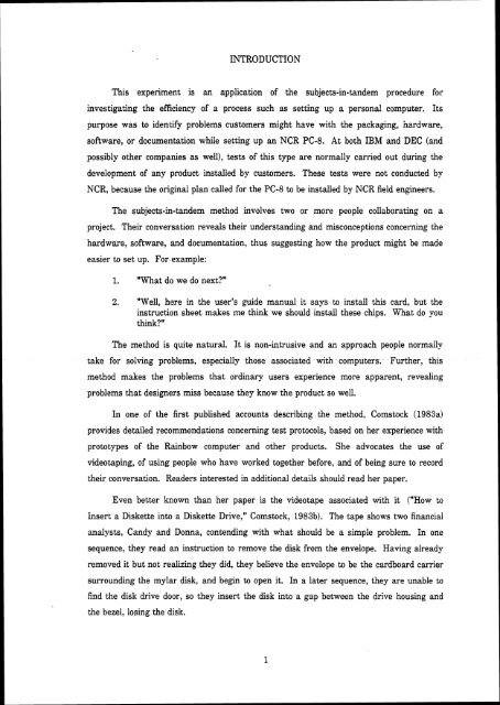 Customer Setup of the NCR PC-8. - THE CORE MEMORY