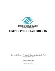 EMPLOYEE HANDBOOK - Boys & Girls Clubs of the Peninsula