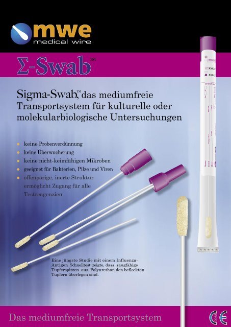 MWE Sigmaswab 110908.indd - MWE - Medical Wire