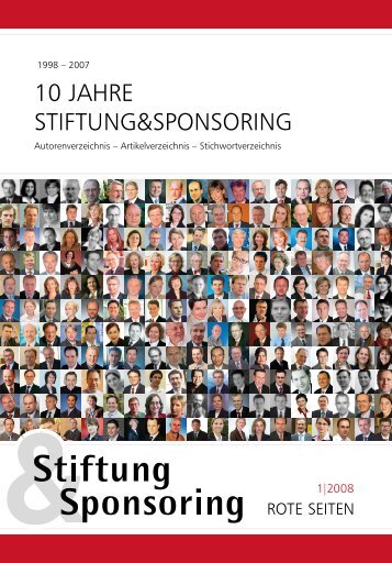 10 JAHRE STIFTUNG&SPONSORING - Stiftung & Sponsoring