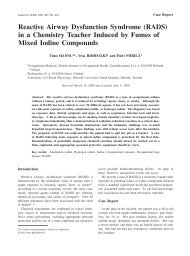 Reactive Airway Dysfunction Syndrome (RADS) in a Chemistry ...