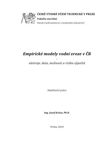 EmpirickÃ© modely vodnÃ­ eroze v ÄR - Katedra hydromelioracÃ­ a ...