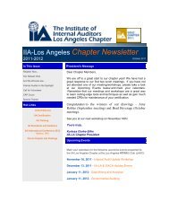 IIA-Los Angeles Chapter Newsletter - The Institute of Internal Auditors