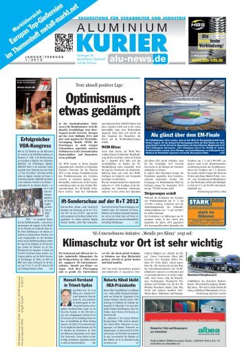 Ausgabe 1/2012 (Januar/Februar) - Alu-News