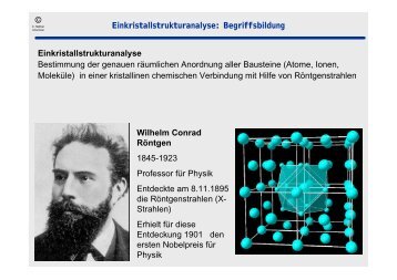 Einkristallstrukturanalyse Bestimmung der ... - Christian Näther