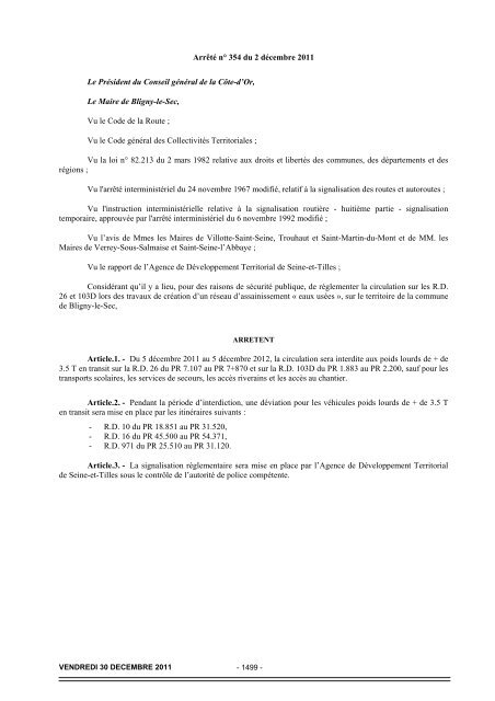 DÃ©cembre 2011 - Bulletin des actes administratifs - Conseil gÃ©nÃ©ral ...