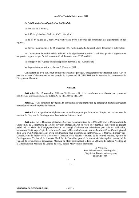 DÃ©cembre 2011 - Bulletin des actes administratifs - Conseil gÃ©nÃ©ral ...