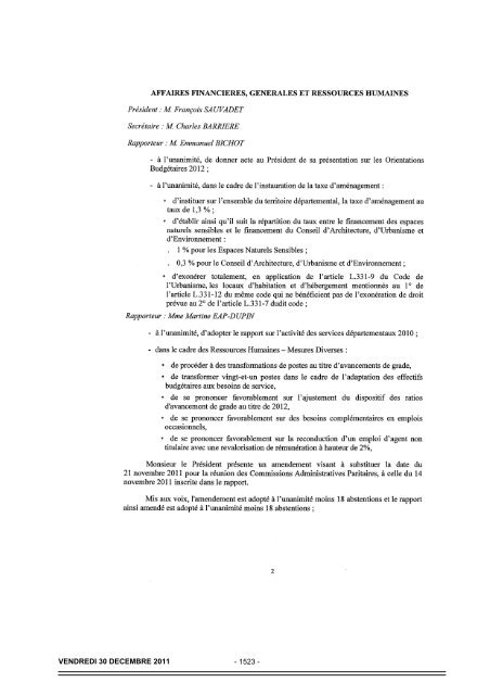 DÃ©cembre 2011 - Bulletin des actes administratifs - Conseil gÃ©nÃ©ral ...