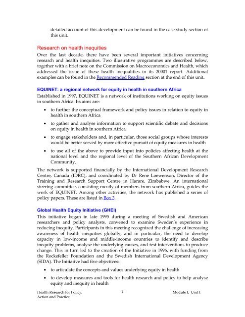 Health Research for Policy, Action and Practice - The INCLEN Trust