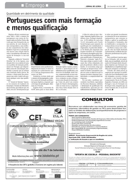 Empresas da regiÃ£o nÃ£o encontram trabalhadores - Jornal de Leiria