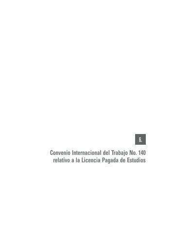 convenio Internacional del Trabajo No. 140 relativo a la Licencia ...