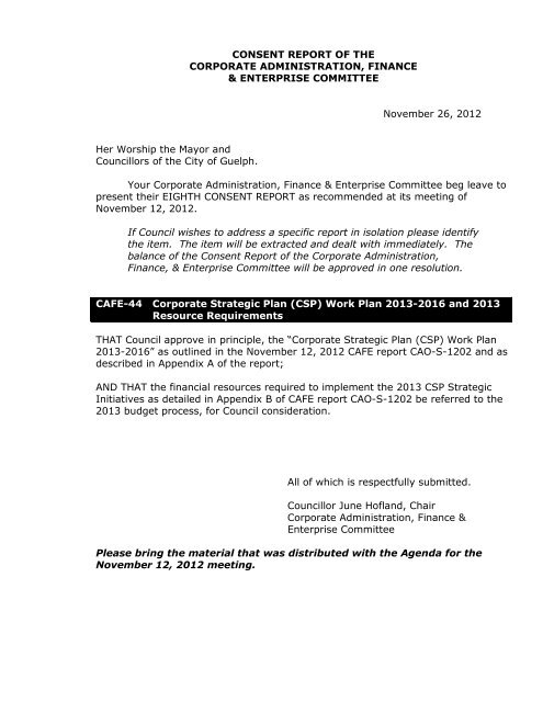 City Council Agenda - November 26, 2012 - City of Guelph