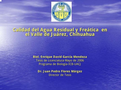 Calidad del Agua Residual y FreÃ¡tica en el Valle de JuÃ¡rez ...