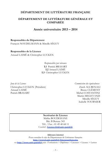 brochure de licence 2013-2014 - Université Paris 8