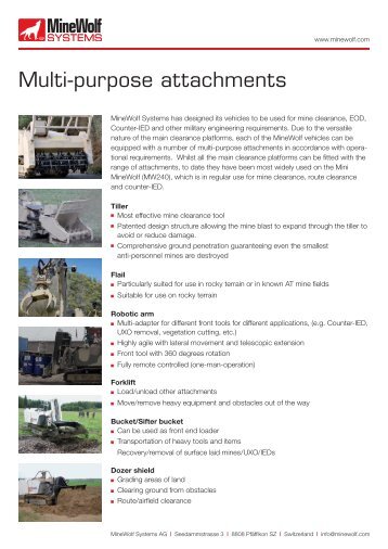 MineWolf Systems Multi-purpose Attachments