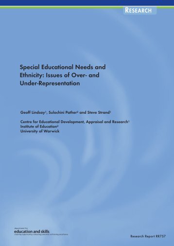 Special Educational Needs and Ethnicity: Issues of Over- and Under ...
