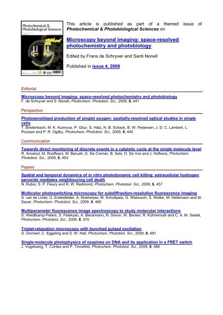 Microscopy beyond imaging: space-resolved photochemistry and ...