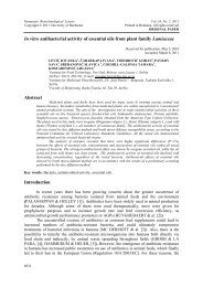 In vitro antibacterial activity of essential oils from plant ... - Rombio.eu