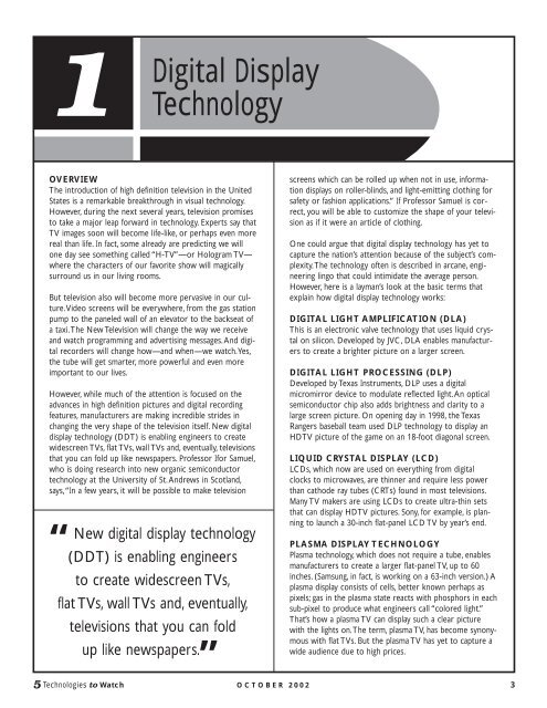 Digital Display Technology - Consumer Electronics Association