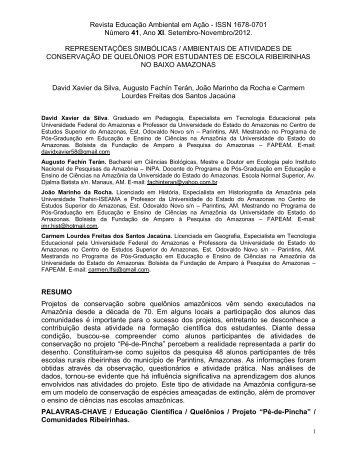 Representações simbólicas / ambientais de atividades de ...