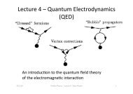 Lecture 4 â Quantum Electrodynamics (QED)