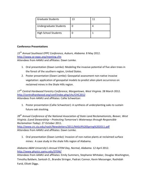 2012 CREST Annual Report - Alabama A&M University