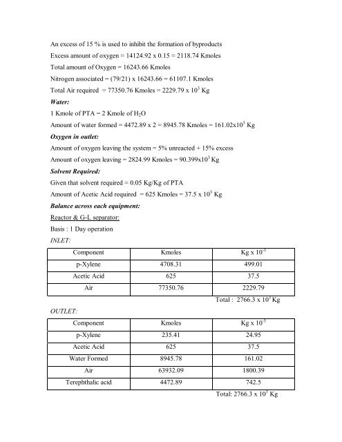 MATERIAL BALANCE