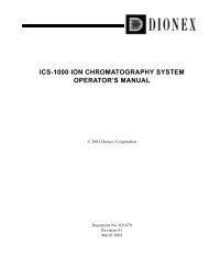 ICS-1000 Ion Chromatography System Operator's Manual