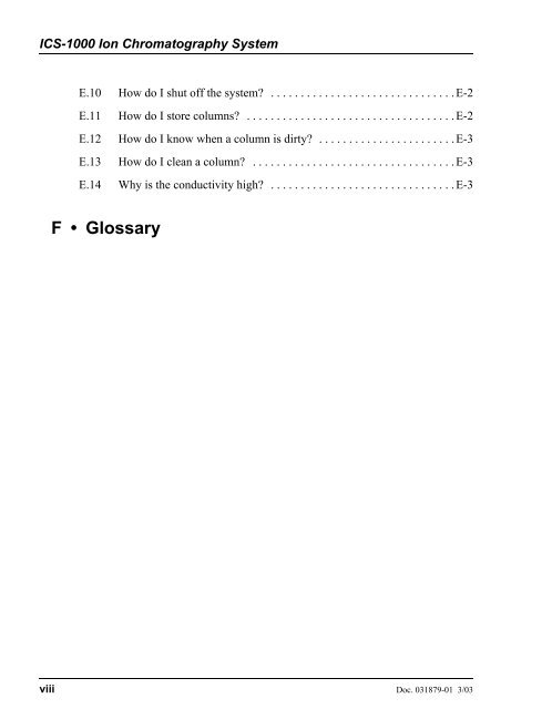 ICS-1000 Ion Chromatography System Operator's Manual