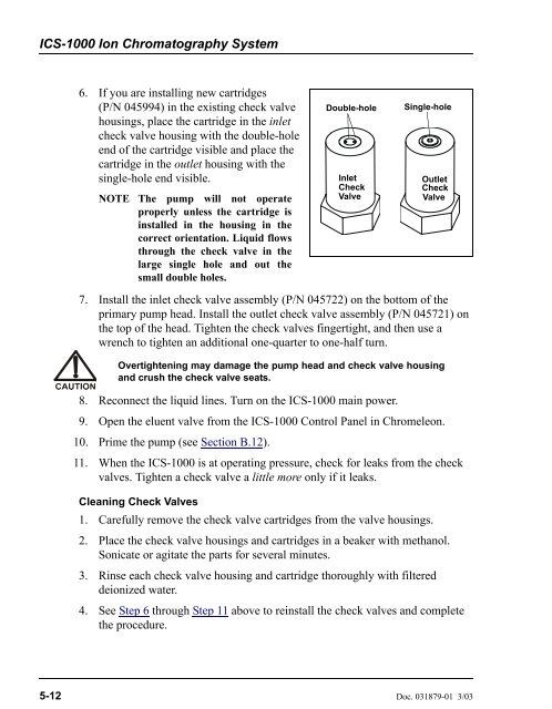 ICS-1000 Ion Chromatography System Operator's Manual