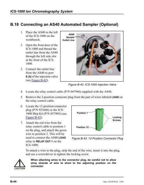 ICS-1000 Ion Chromatography System Operator's Manual