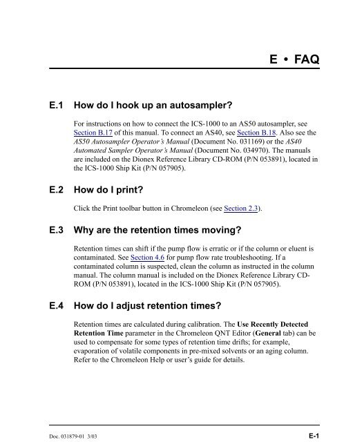 ICS-1000 Ion Chromatography System Operator's Manual