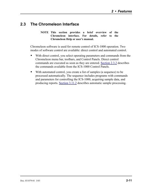 ICS-1000 Ion Chromatography System Operator's Manual